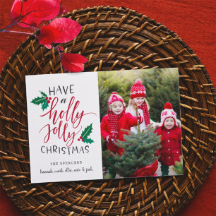 Holly Jolly   Holiday Photo Collage Card