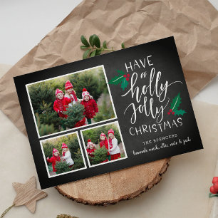 Holly Jolly   Holiday Photo Collage Card