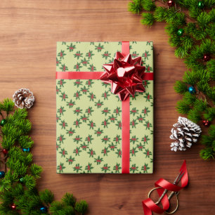 Holly jolly holiday  wrapping paper