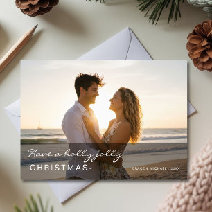 Holly Jolly Love Holiday couple Holiday Card