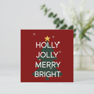 Holly Jolly Merry Bright Family Matching Christmas Holiday Card