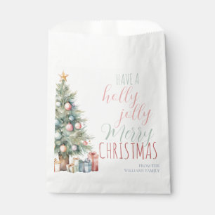 Holly Jolly Merry Christmas Gift Holiday Season Favour Bag