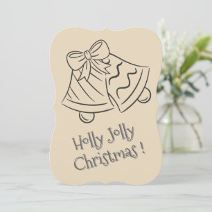 Holly Jolly Merry Christmas Jingle Bells Moch Cute Holiday Card