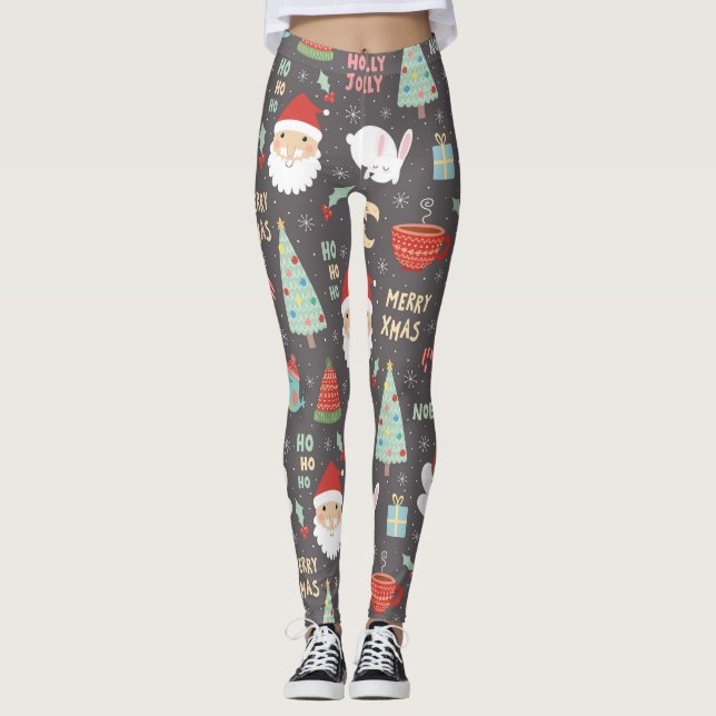 Holly Jolly Merry Christmas Leggings (Front)
