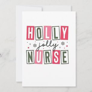 Holly Jolly Nurse Christmas Xmas Nursing Life  Announcement