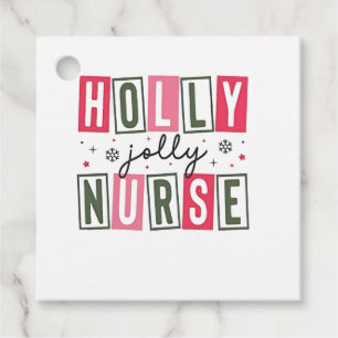 Holly Jolly Nurse Christmas Xmas Nursing Life Favour Tags