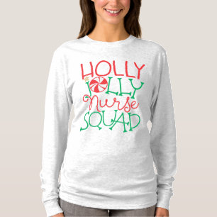 Holly Jolly Nurse Squad Cute Candy Christmas T-Shirt