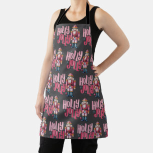 Holly Jolly Nutcracker Christmas Coquette Preppy Apron
