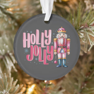 Holly Jolly Nutcracker Christmas Coquette Preppy Ornament