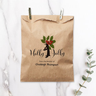 Holly Jolly Penguin Christmas Homemade Treat Favour Bag