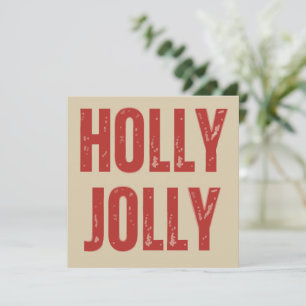 Holly Jolly Retro Family Christmas Matching Holiday Card