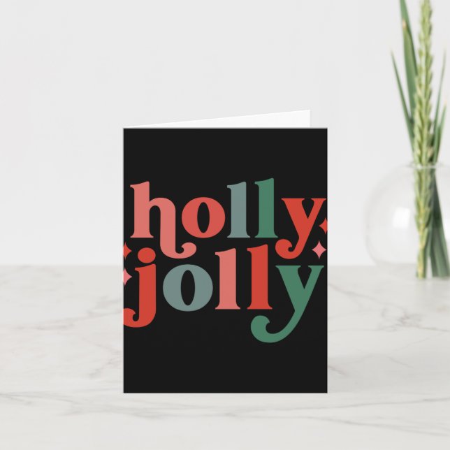Holly Jolly Retro Holiday Tygraphy Toddler T Shirt Card (Front)