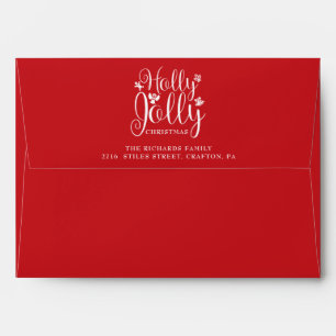 Holly Jolly Return Address Christmas Holidays Envelope