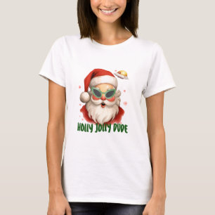 Holly Jolly Santa And UFO T-Shirt