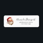 Holly Jolly Santa Claus Retro Christmas Address Return Address Label<br><div class="desc">Address labels with a joyful illustration of a vintage style Santa Claus with red rosy cheeks. wearing his classic red Santa hat and his big white bear. A sprig of holly adds to the festive holiday spirit of this design.</div>