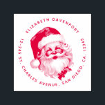 Holly Jolly Santa Claus Retro Christmas Address Self-inking Stamp<br><div class="desc">A rubber stamp with a joyful illustration of a vintage style Santa Claus.</div>