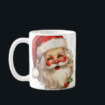 Holly Jolly Santa Claus Retro Christmas Coffee Mug<br><div class="desc">A mug with a joyful illustration of a vintage style Santa Claus with red rosy cheeks. wearing his classic red Santa hat and his big white bear. A sprig of holly adds to the festive holiday spirit of this design.</div>