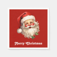 Holly Jolly Santa Claus Retro Christmas