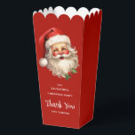 Holly Jolly Santa Claus Retro Christmas Thank You Favour Box<br><div class="desc">Christmas favour boxes with a joyful illustration of a vintage style Santa Claus with red rosy cheeks. Wearing his classic red Santa hat and his big white beard. A sprig of holly adds to the festive holiday spirit of this design.</div>