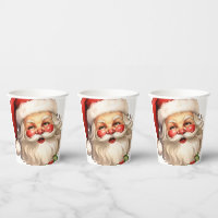 Holly Jolly Santa Claus Retro Style Christmas