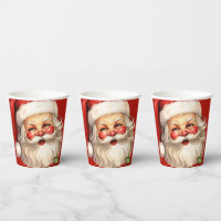 Holly Jolly Santa Claus Retro Style Christmas