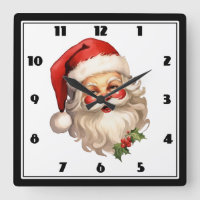Holly Jolly Santa Claus Retro Style Christmas