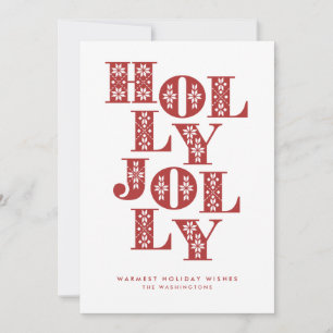Holly Jolly Sweater Letters Holiday Card