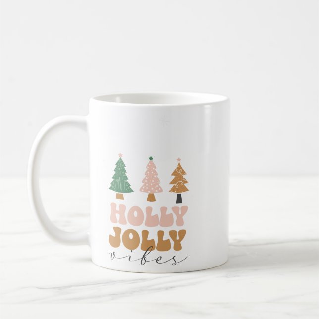 Holly Jolly vibes Baby Bodysuit Coffee Mug (Left)