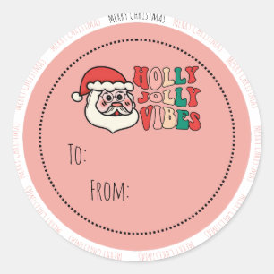 Holly Jolly Vibes Christmas Gift Label