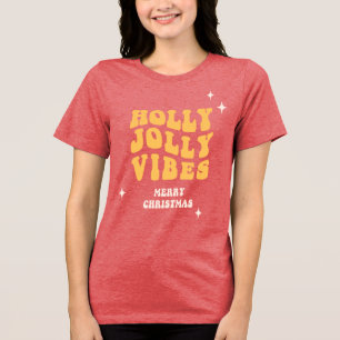 Holly Jolly Vibes - Merry Christmas Tri-Blend Shirt