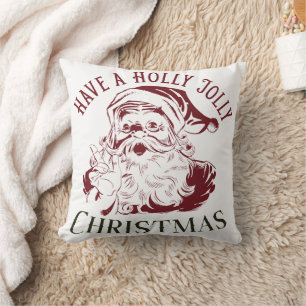 Holly Jolly Vintage Christmas Cushion