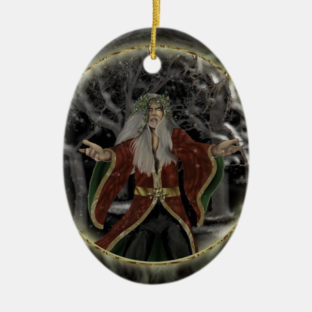 Holly King Ceramic Tree Decoration (Front)