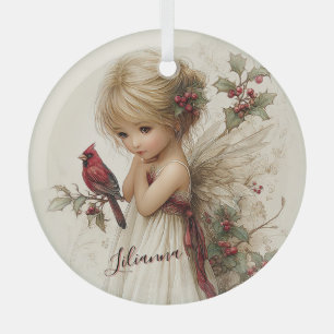 Holly-Kissed Enchantment Glass Tree Decoration