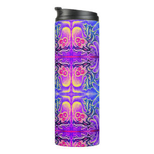 Holly Leaf and Berry Colorful Thermal Tumbler