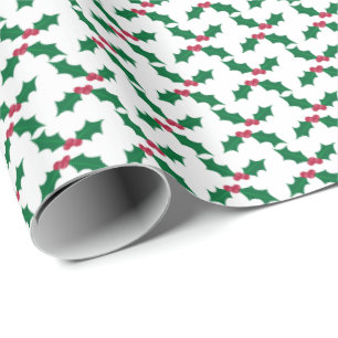 Holly Leaf Pattern Wrapping Paper