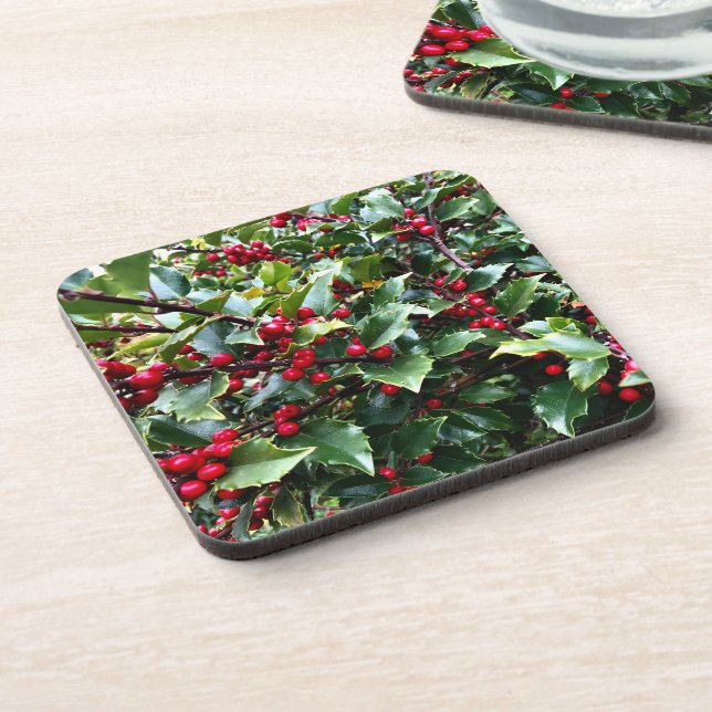 Holly leaves and Berries Coaster (Left Side)