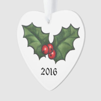 Holly leaves and berries ornament