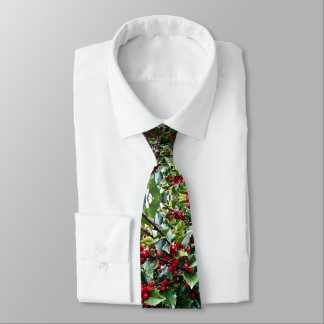 Holly leaves and Berries Tie