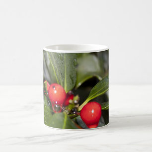 Holly leaves and red berries, Christmas Coffee Mug