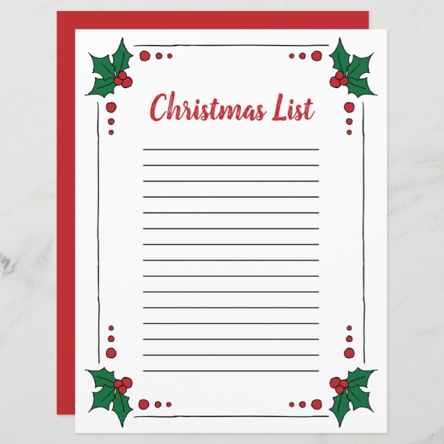 Holly Leaves Clipart Christmas Page Border Clip (Front/Back)