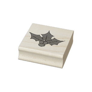 Holly Leaves Clipart Clip Art Holly Leaves Rubber Stamp