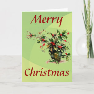 Holly Leaves Greeting/Note Card