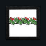 Holly Leaves, Holly berries, Christmas wreath  Gift Box<br><div class="desc">A festive and colourful holly sprig design to add some cheer to your winter season.</div>