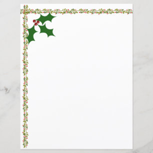 Holly Leaves Stationery (with Matching items)