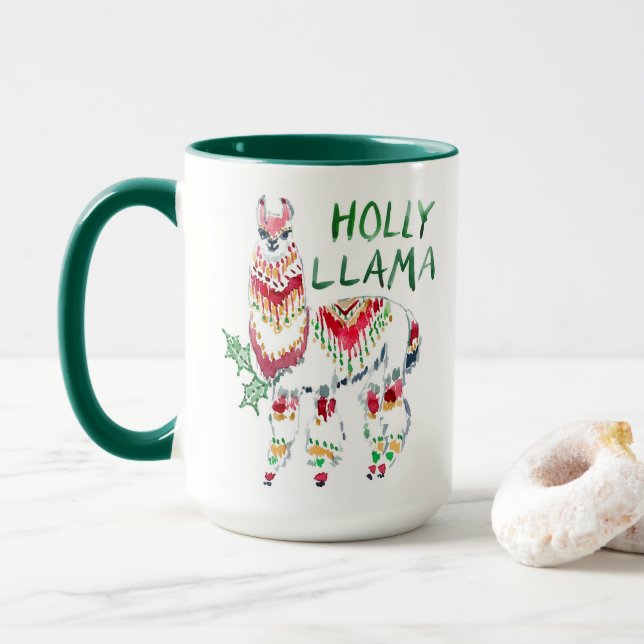 HOLLY LLAMA Boho Holiday Mug (With Donut)