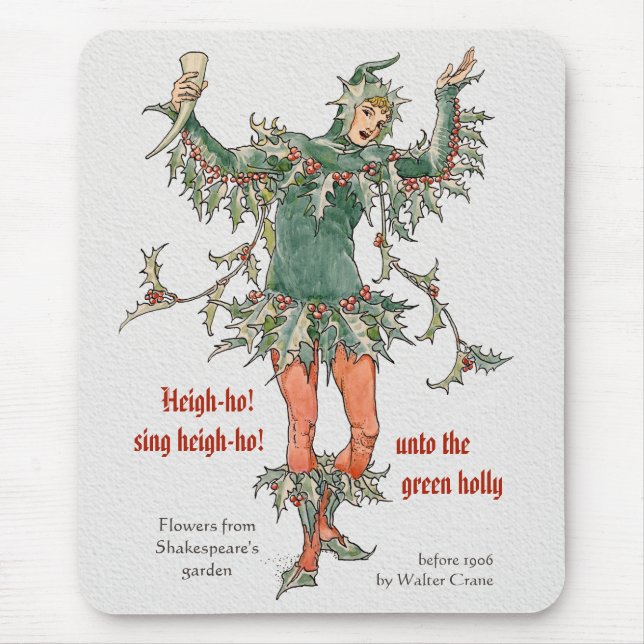 Holly man Walter Crane Flowers from Shakespeare Mouse Pad (Front)