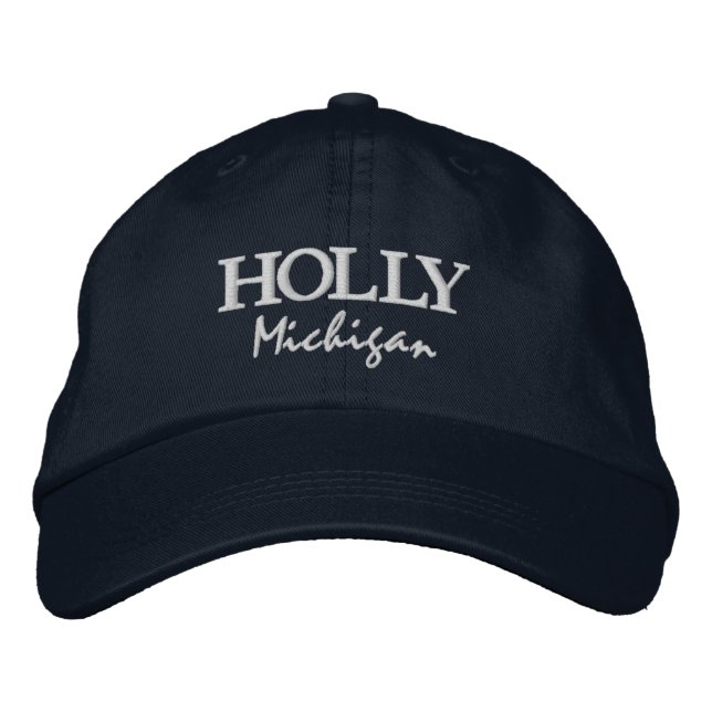 Holly Michigan Embroidered Baseball Hat (Front)