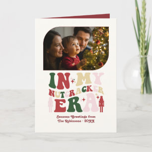 Holly & Mistletoe Fun Retro Christmas Photos Holiday Card