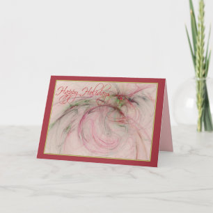 HOLLY 'N ORNAMENTS ~ Happy Holidays Holiday Card