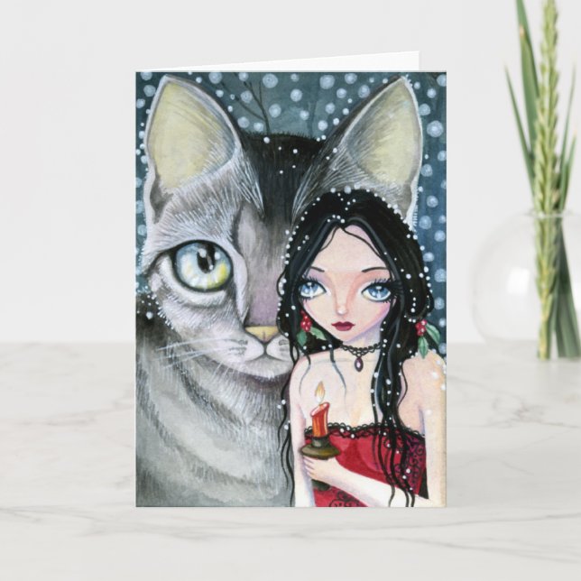 Holly Night - blank card (Front)